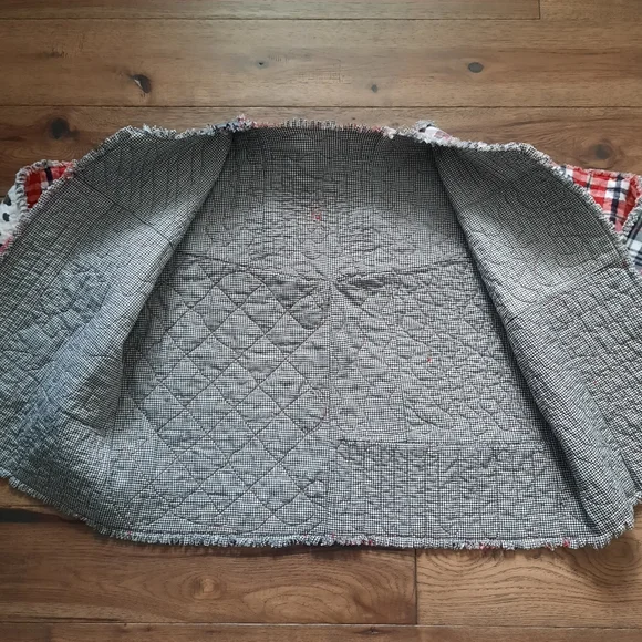 Patchwork Rag Quilt Upcycled Open Front Oversized Jacket - Picture 6 of 16